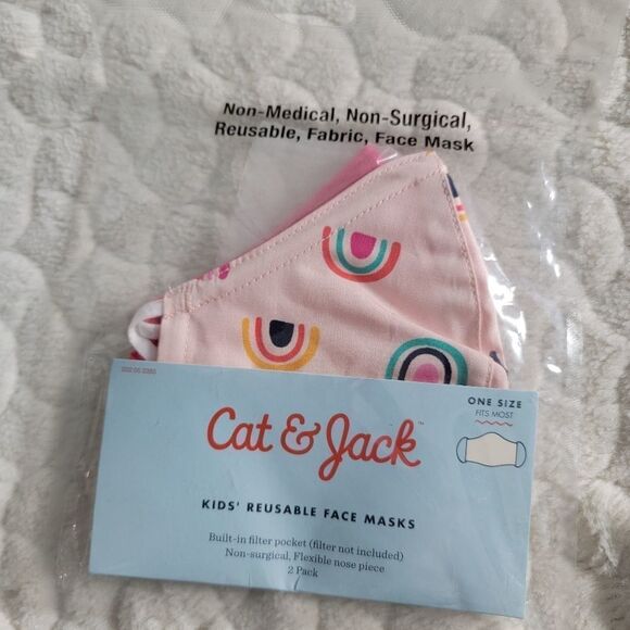 Kids face mask bundle Jojo Siwa floral rainbows pink striped - Picture 6 of 7